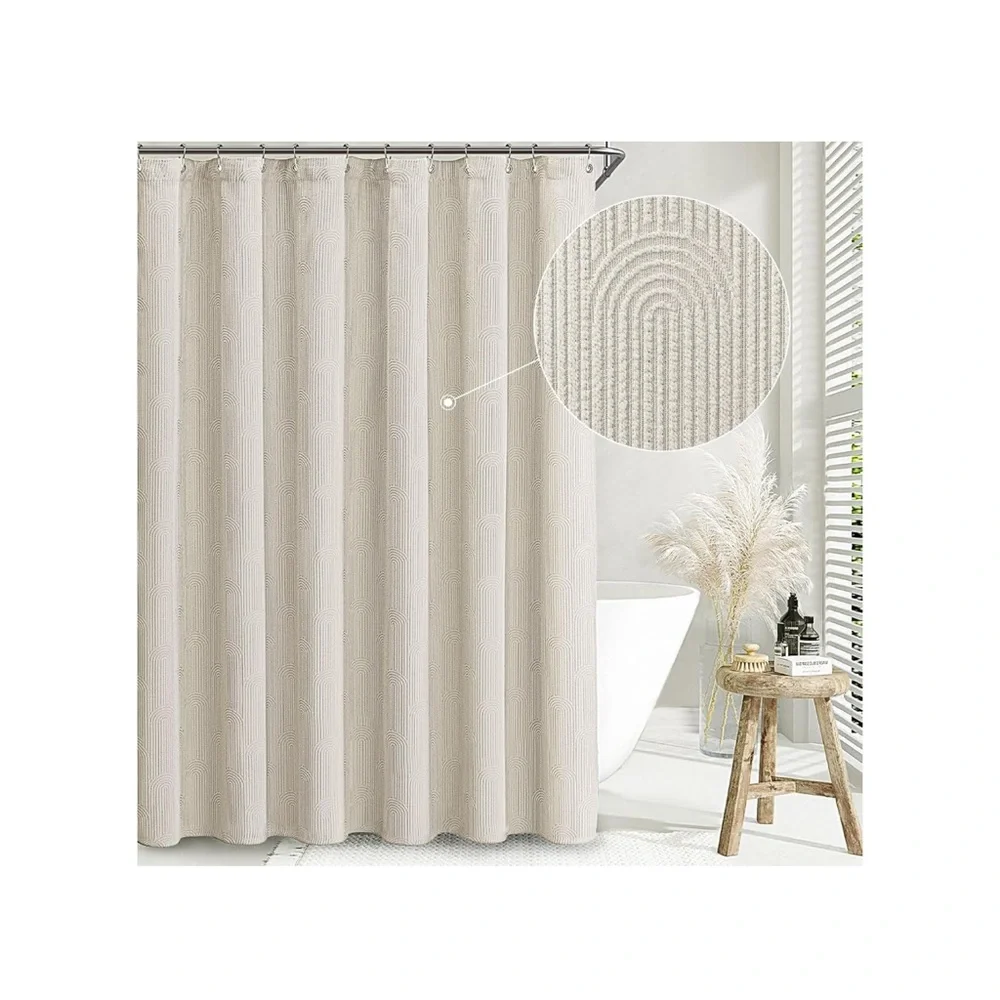 Beige Textured Shower Curtain 72
